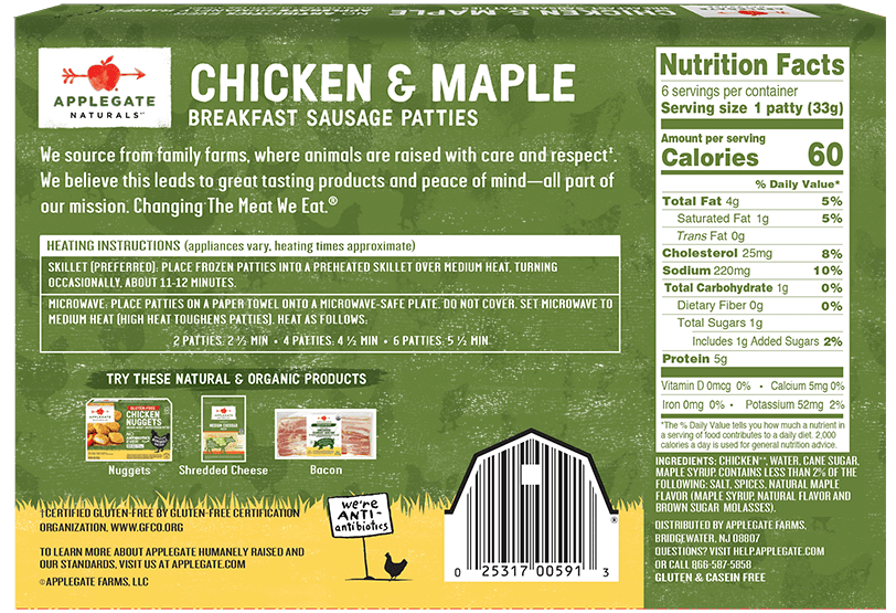 Products Breakfast Sausage Natural Chicken and Maple Breakfast